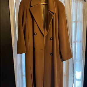 Double-Breasted Tan Overcoat